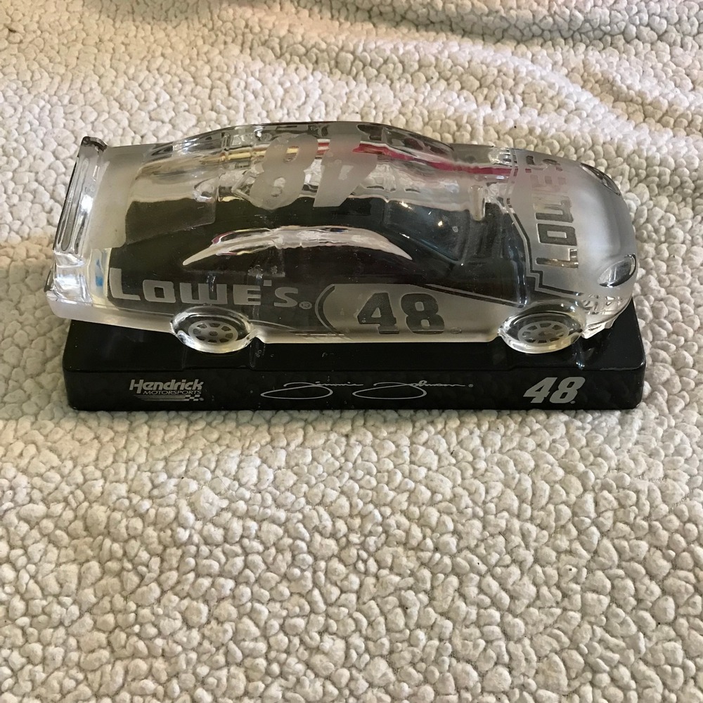 Jimmie Johnson 48 Lowe's NASCAR Hendrick Motorsports Crystal Glass Car Display